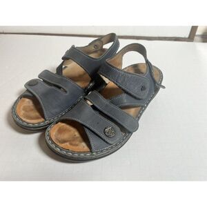Finn Comfort Shoes Womens US 5.5 EU 36 Blue Gray Gomera‎ Leather Sandals